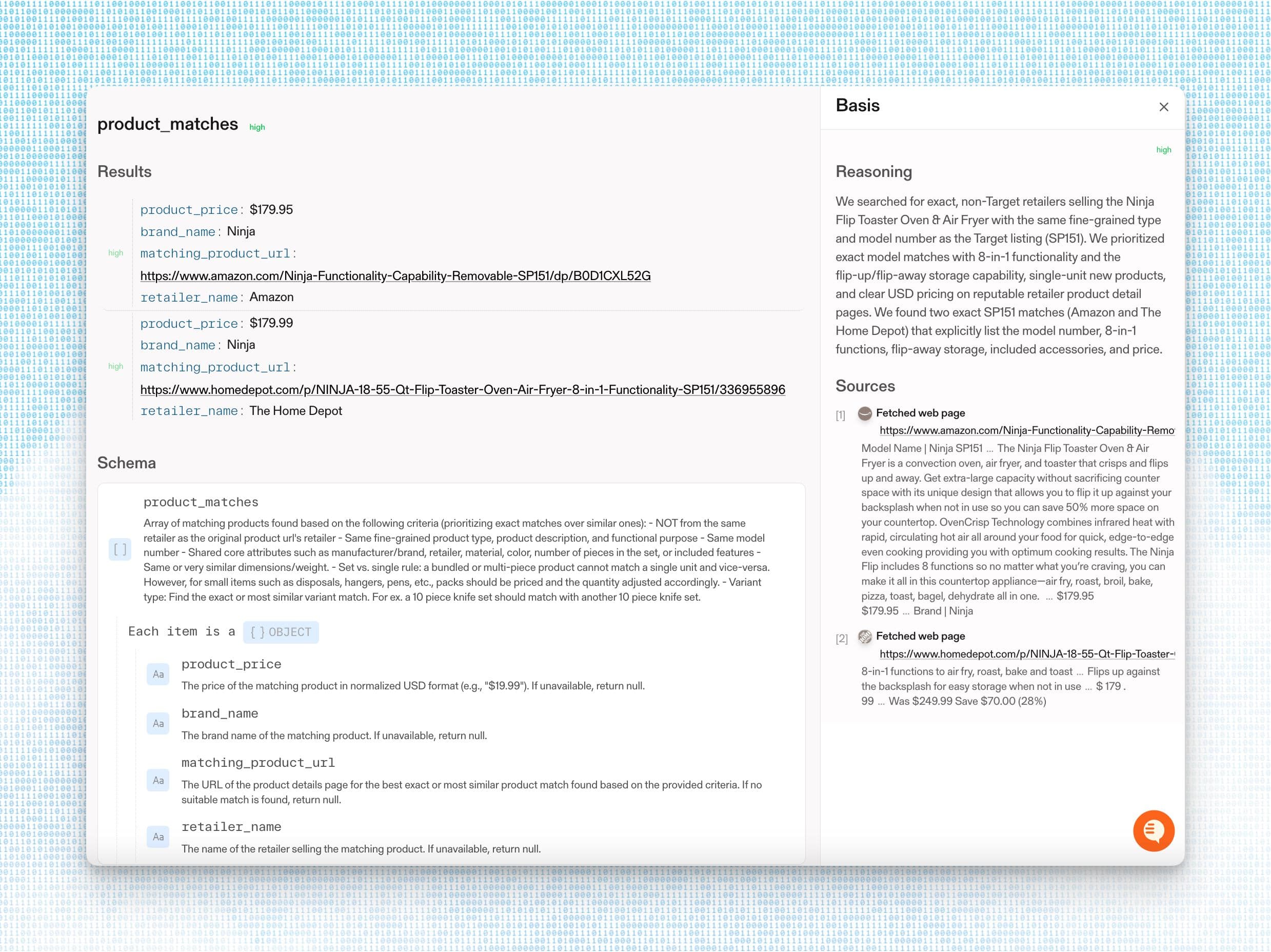 An example of Deep Research in the Parallel Developer Platform, which highlights Granular Basis in an array.